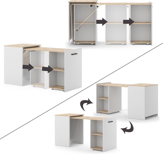 Werkbureau met vintage industriële uitstraling | 120x76x60cm