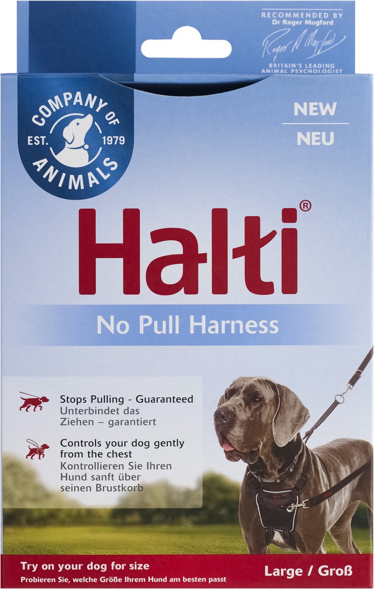 Maat L Halti No Pull Trainingstuigje, bijvoorbeeld Duitse dog, Rottweiler