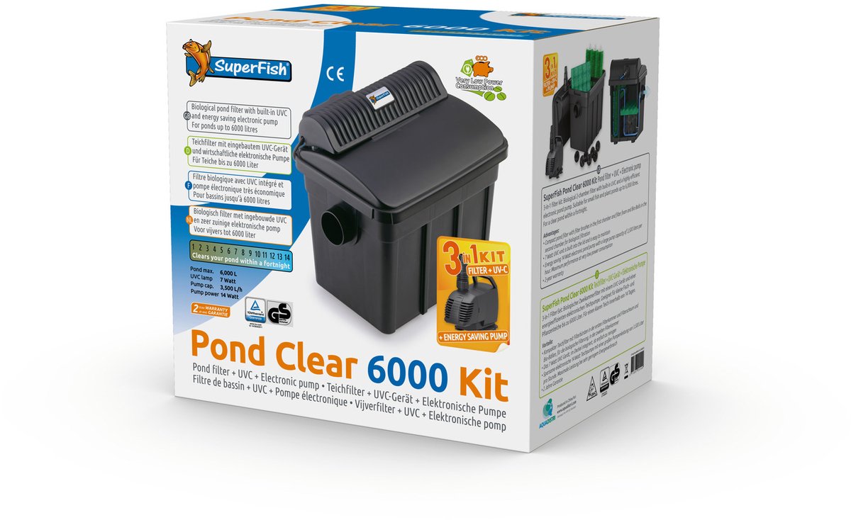 Superfish Pondclear Vijverfilter Kit - Filters - 7 Watt 6000 Uv-C