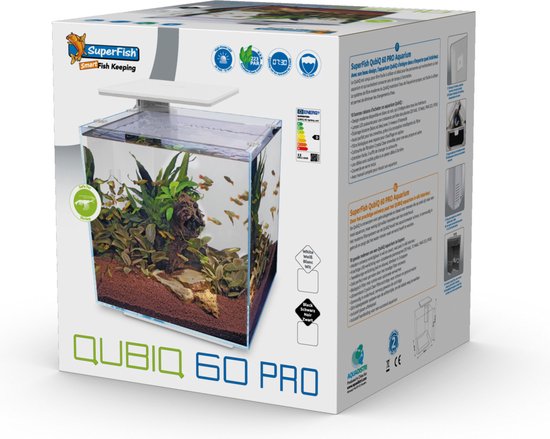Superfish Qubiq 60 Pro Wit aquarium - 60L