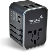 Bol.com Wereldstekker Universele reisadapter voor internationale reizen - 3 USB-aansluitingen en 2 type C - 65 A - meer dan 224 ... aanbieding