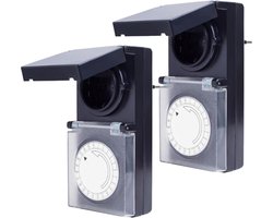 Tijdschakelaar buiten stopcontacten - mechanische timer met verhoogde aanraakbeveiliging - IP44 spatbestendig