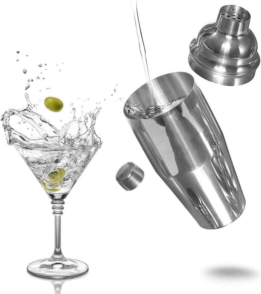 Cocktailset 750 ml roestvrij staal drankshaker martini shaker voor thuis verjaardag Kerstmis