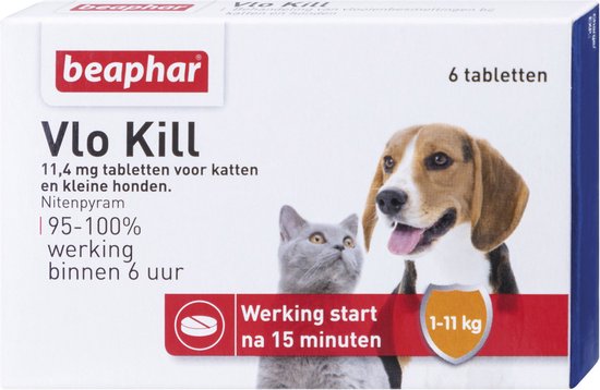 Foto: Beaphar vlo kill kleine hond kat tot 11 kg 6 tabletten