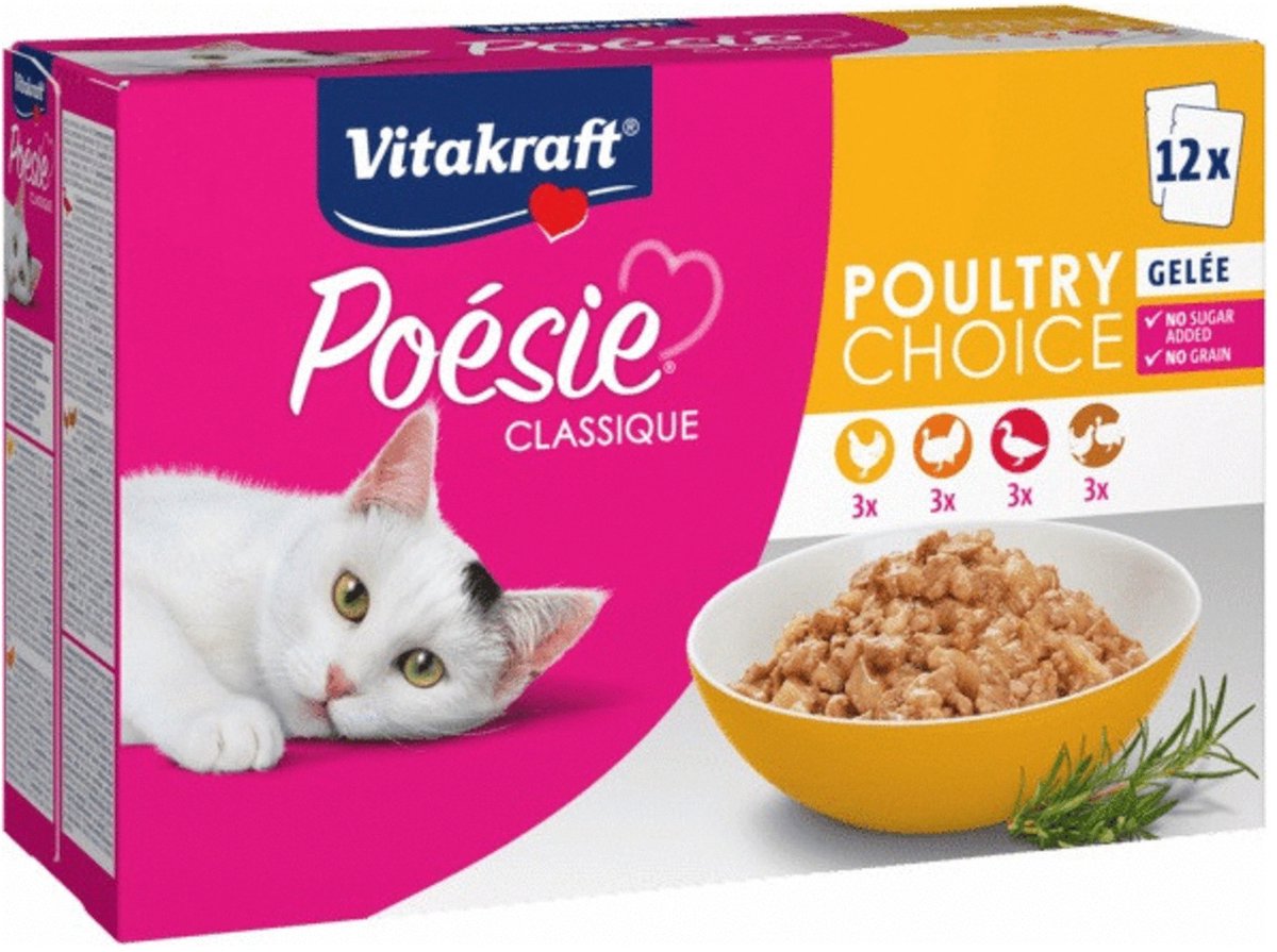 Vitakraft Poésie Classique multipack - natvoer - gevogelte - 12x85 gr