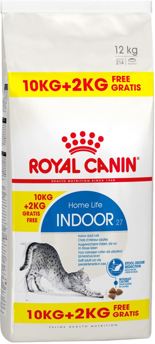 Royal Canin Indoor 27 - Kattenvoer - 10+2 kg Bonusbag