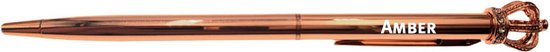 Stylo avec gravure - Kroon - avec nom - Ambre - Or rose