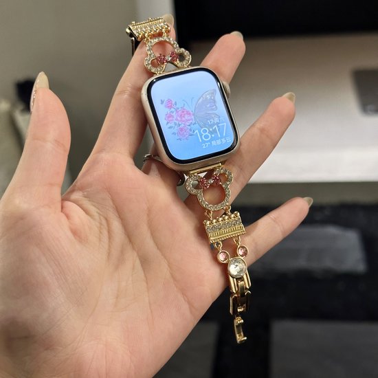 Schattige Apple Watch Band voor Meisjes 38mm 40mm 41mm 42mm Series 10 Goud . bol