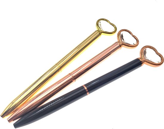 Stylo avec gravure - Coeur - Avec nom - Megan - Zwart