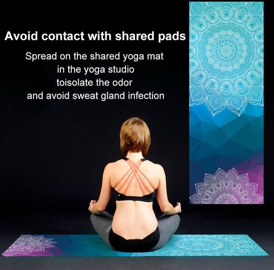 Yoga Handdoek – Antislip Met PVP-dotjes – 183x61 Cm – Microvezel – Sneldrogend – Geschikt Voor Hot Yoga En Reizen