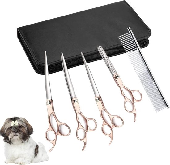 Kit De Ciseaux Professionnels Pour Toilettage Chien/chat - Ensemble De Soin Animaux - Neuf