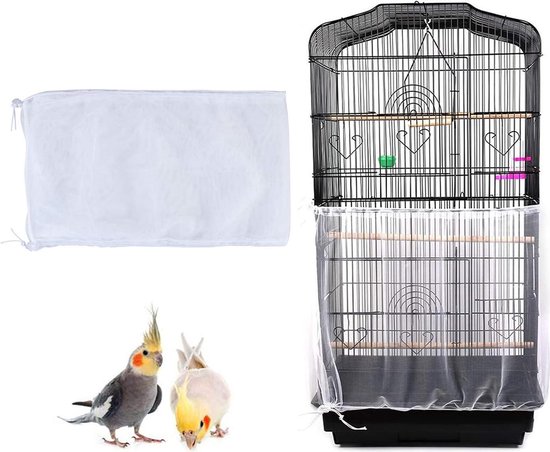 DAZZLEEX Vogelkooi hoezen, 210D Oxford doek stofkap vogelkooi, beschermhoes papegaaienkooi huisdier schaduw zwart 69 x 104 x 122 cm