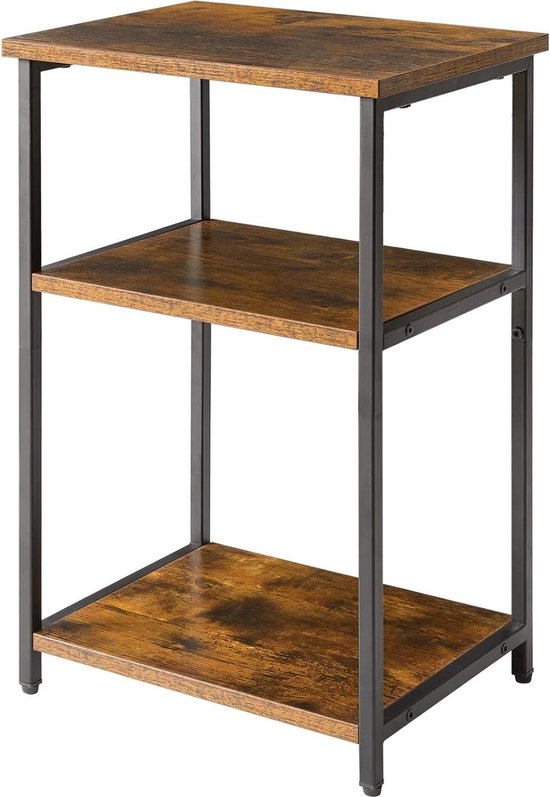 Consoletafel, smalle bijzettafel, sofatafel, 4-laags industriële