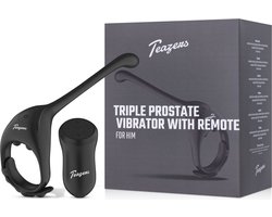 Teazers - Driedubbele Prostaat Vibrator met Afstandsbediening - Buttplugs - Buttplug Vibrator - Anal Plug - Sex Toys voor Mannen - Seksspeeltjes - Dildo Mannen Anaal - Vibrators voor Mannen - Cockring - Cockringen - Zwart