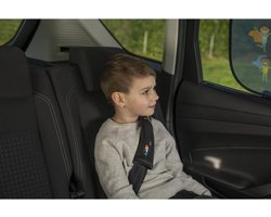 Gordelkussenset met aangename stof kleurrijk ontwerp voor kinderen eenvoudige montage - flexibele positionering - 2 stuks grijs - autoaccessoires gordelbeschermer kind