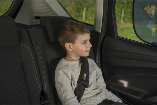 Gordelkussenset met aangename stof kleurrijk ontwerp voor kinderen eenvoudige montage - flexibele positionering - 2 stuks grijs - autoaccessoires gordelbeschermer kind