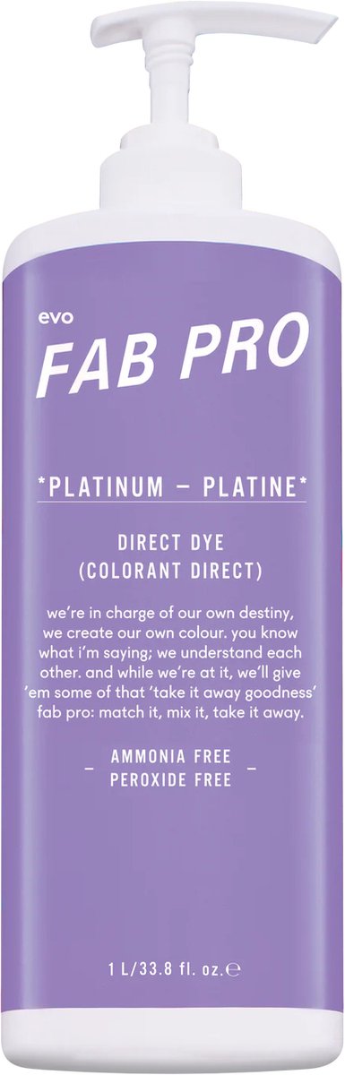 Evo fab pro platinum direct dye - Colorant Direct 1000ml