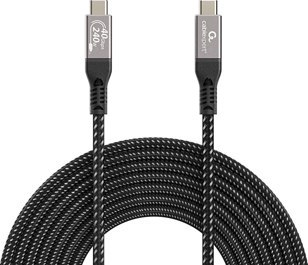 USB4 Type-C laad- & datakabel, 40 Gbps, 240 W, 1.5 m