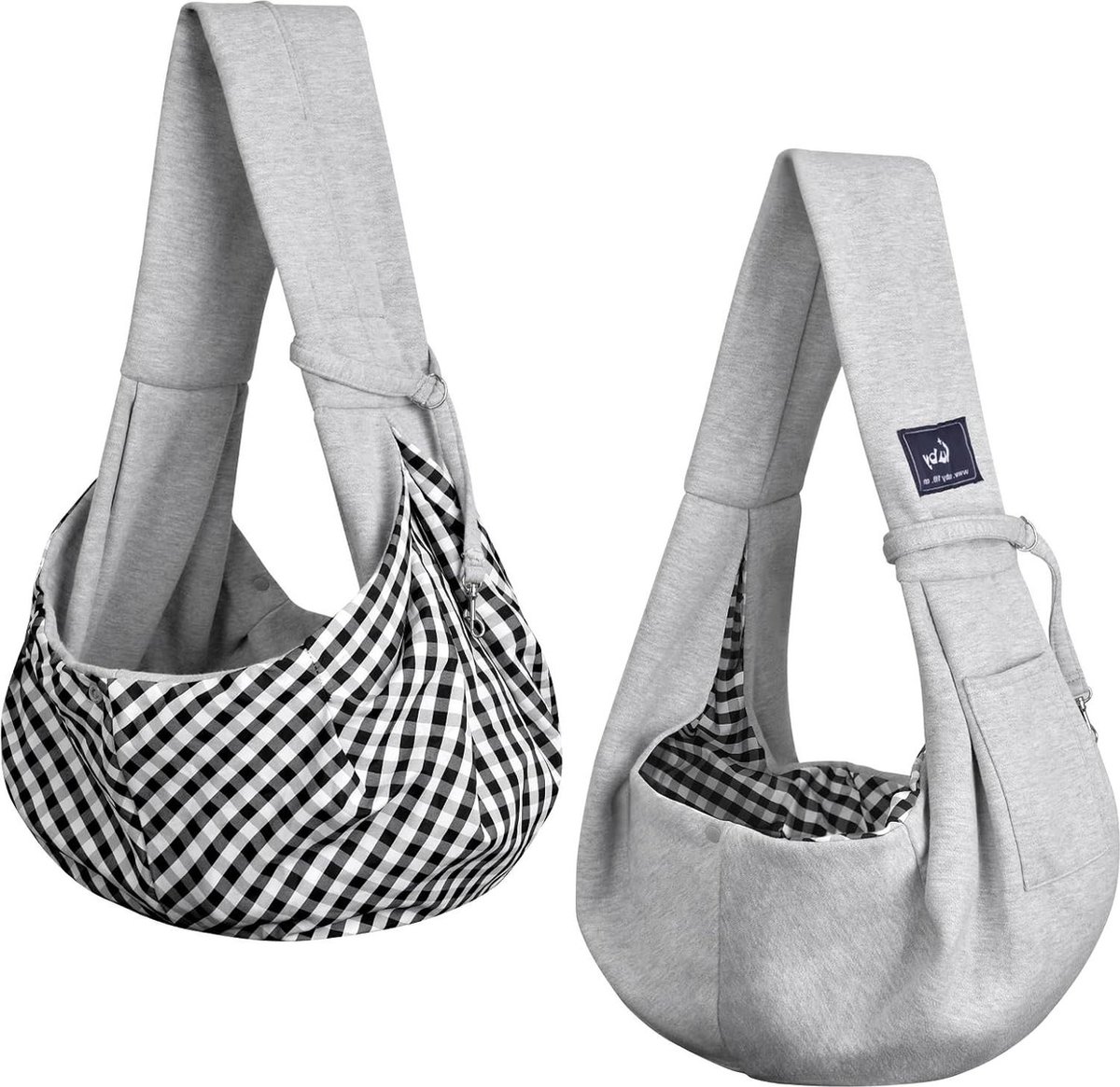 Kleine honden katten sling draagdoek - enkele schouder huisdiertas voor reizen - grijs