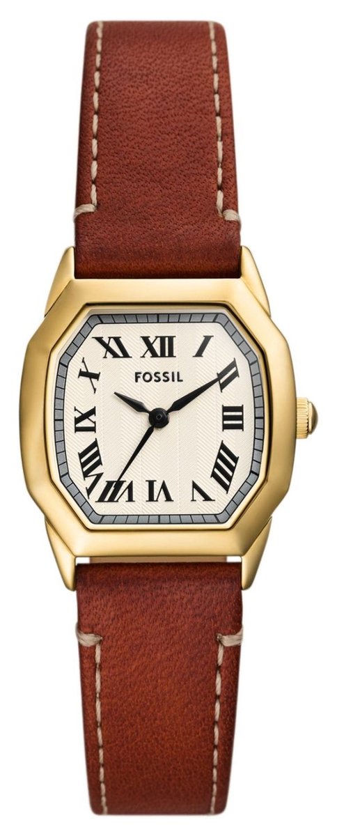 Fossil Harlow ES5364 Horloge - Leer - Bruin - Ø 27.5 mm