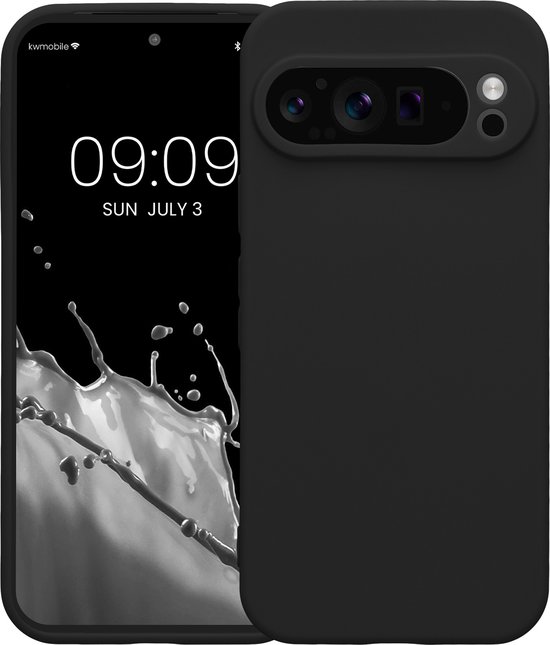 kwmobile coque de téléphone adaptée à Google Pixel 9 Pro - Coque pour smartphone - Découpe précise pour appareil photo - En noir mat