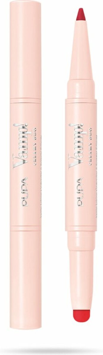 Goedkoopste PUPA Milano Vamp! Creamy Duo Lip Pencil & Shiny Lipstick 010 True Red 0,8 gr