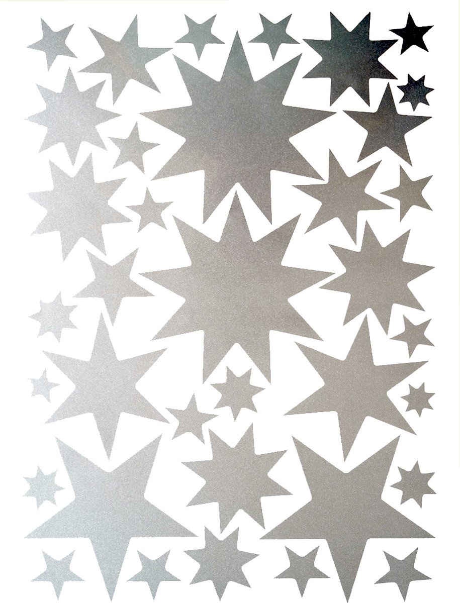 Sterrenstickers Zilver muursticker | Voor Baby- & Kinderkamer | Geproduceerd in NL | Eigen Ontwerp | Hartendief Design | Muursticker | Sticker voor muur | Decoratiesticker | Herbruikbaar | Geprint op herplaatsbare stickerfolie