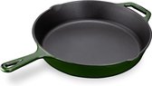 Bol.com Geëmailleerde ronde skillet van gietijzer - Geschikt voor alle warmtebronnen - Ø 30 cm - Met handvat - Groen aanbieding