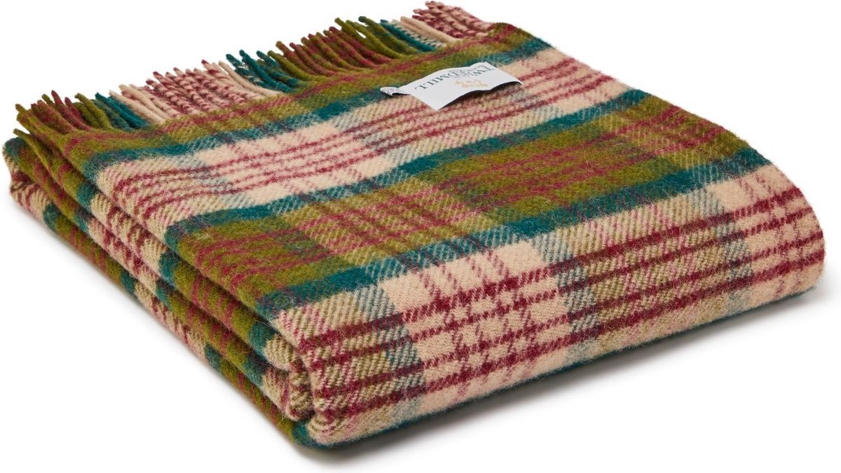 Tweedmill Plaid Tartan Distel - 150x183 - Nieuw Wol - Tweedmill UK Paars