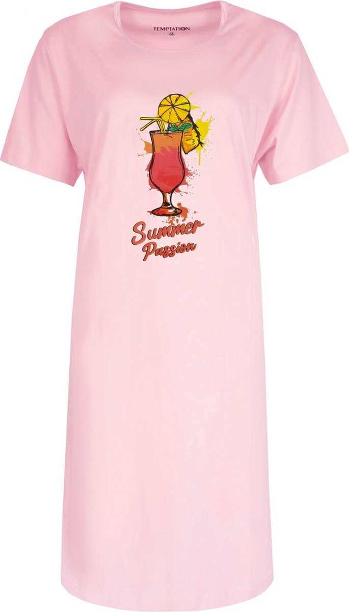 Temptation Dames Bigshirt - Summer Passion Print - Rose roze