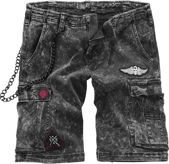 Rock Rebel Jeans Herren - Mit Totenkopfnieten Und Logo Stickerei W32L34