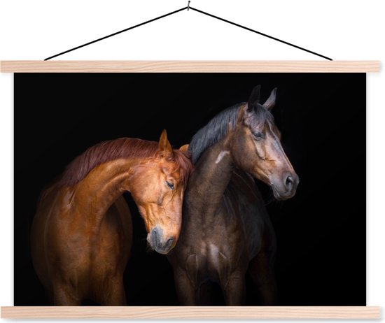 Wandcirkel kinderen - Paarden - Dieren - Portret - Bruin - Kinderkamer decoratie - Muurdecoratie - 120x80 cm