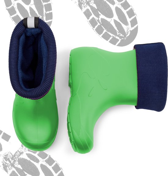 Ladeheid Kinder Regenlaarzen - Gevoerd en Waterdicht - EVA - LA-CA-Panda249 - Groen - 26/27