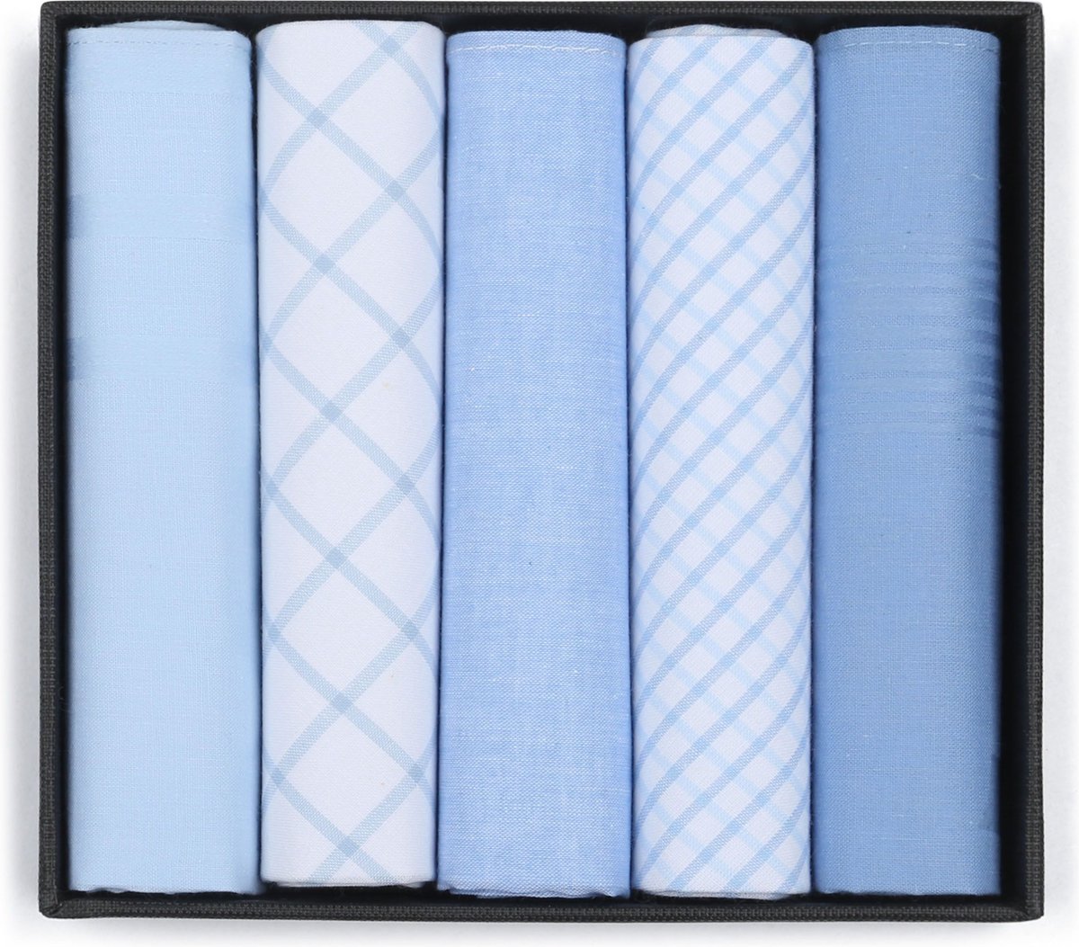 Goedkoopste Suitable Zakdoeken 5-Pack Dessin Light Blue - Heren - 100 katoen - 40 x 40 cm - Set van 5-Pack - Luxe cadeauset