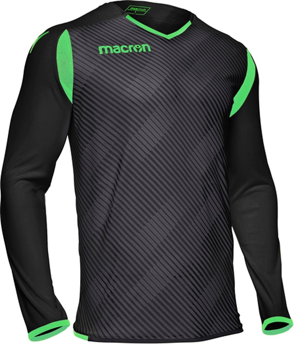 Macron Hercules Keepershirt Lange Mouw Heren - Zwart / Fluo Groen | Maat: XL