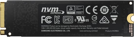 Samsung 970 EVO Plus – Interne SSD – PCIe 3.0 – NVMe M.2 – 1 TB