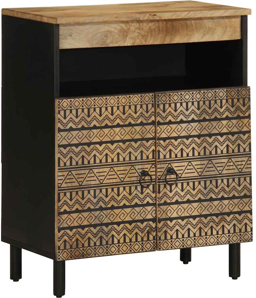 vidaXL - Dressoir - 60x33,5x75 - cm - massief - ruw - mangohout