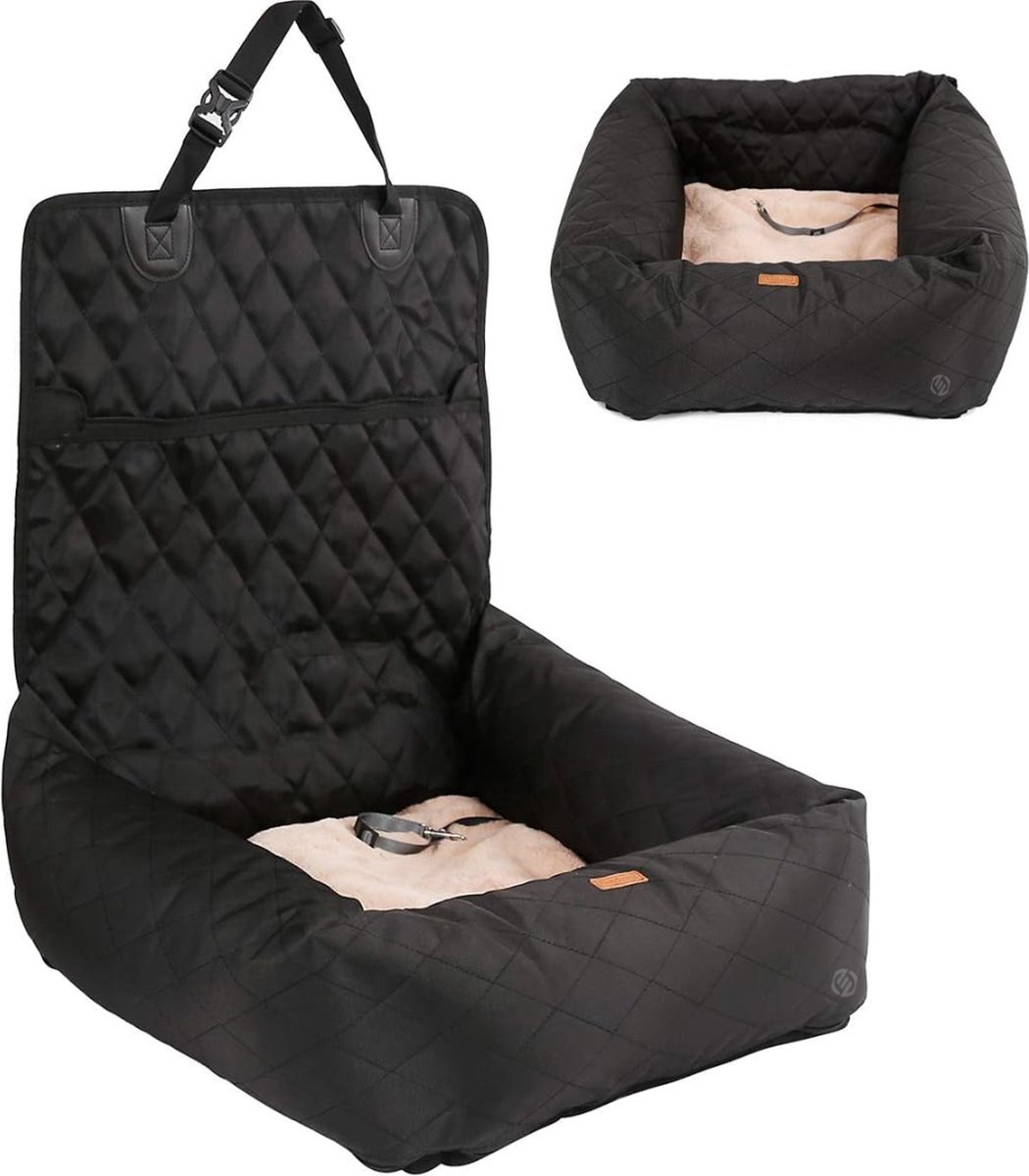 Equivera Hondenmand Auto Met Gordel – Hondenmand – Hondenmand Auto – Autostoel Hond – Hondenstoel Auto – Met Gordel