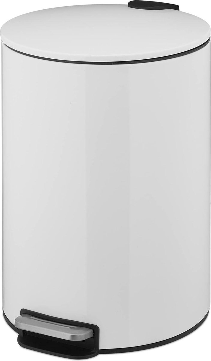 Goedkoopste 12-liter-pedaalemmer met softclose deksel en handvat voor badkamer - metalen prullenbak - wit pedaalemmer 50 liter