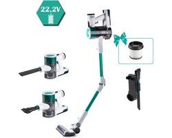 PRIMO PR510SV 3-in-1 Steelstofzuiger Draadloos - Stofzuiger zonder zak - Kruimelzuiger - Flexibele steel - Wit/Groen