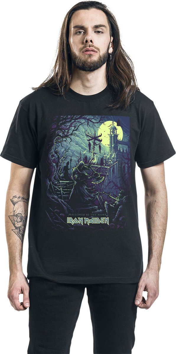 Iron Maiden Hallowed Be Thy Name Heren T-shirt - zwart - L | bol