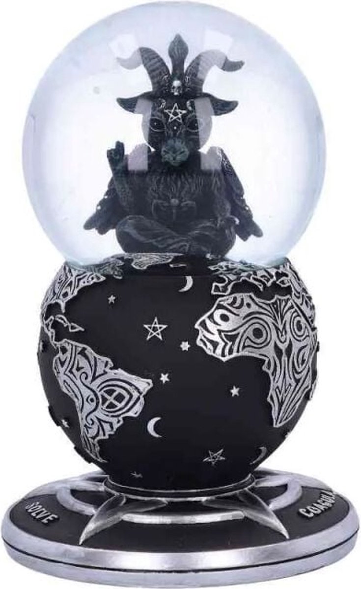 Nemesis Now Beeld/figuur Baphoboo Snow Globe 18.5cm - Baby Baphomet Sneeuwbol Zwart/Zilverkleurig