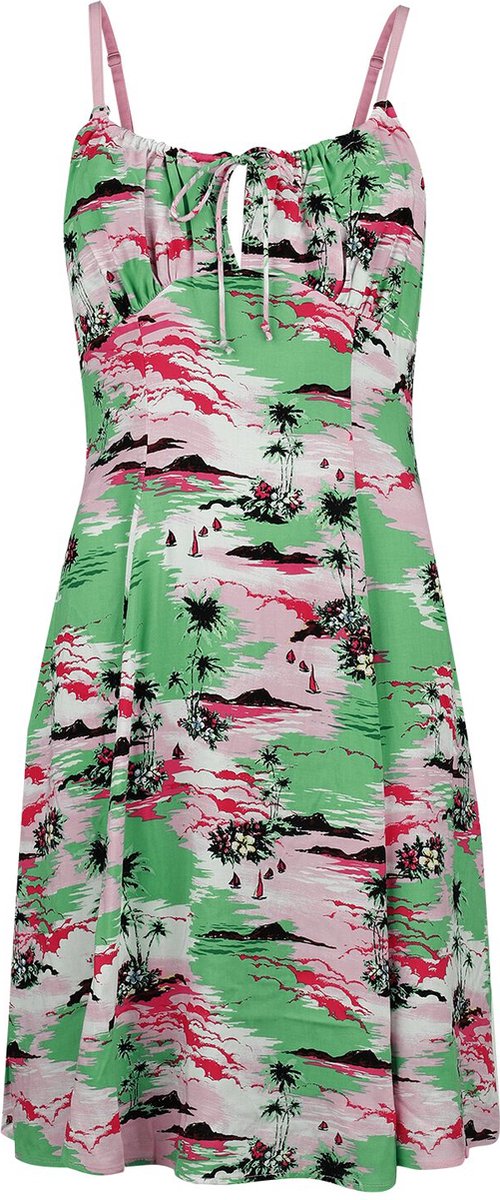 Hell Bunny Kai Knee Dames Midi-jurk - meerkleurig - XXL