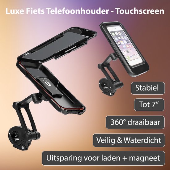 Foto: Luxe waterdichte fiets telefoonhouder 360 draaibaar touchscreen compatibel universele pasvorm tot 7 inch veilig en stevig voor fiets en motor magneet verstelbare smartphonehouder regenbestendige telefoonhouder fatbike brommer