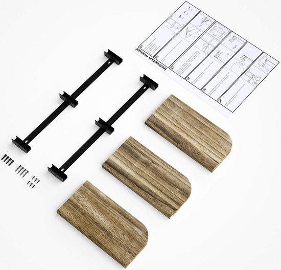 Wandmontage Houten Hoekplank Set van 3, Home Decor Organizer, Opknoping Opslag Plank voor Badkamer Slaapkamer Woonkamer Keuken