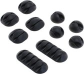 10 pcs serre-câbles auto-adhésifs serre-câbles - Zwart - 6 mm
