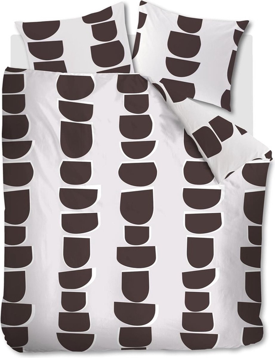 Vtwonen Moons dekbedovertrek - Tweepersoons - 200x200/220 cm - Bruin