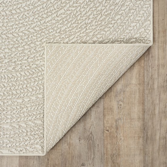 The Carpet Kansas – Tapis robuste d'intérieur et outdoor avec aspect jute naturel, résistant aux intempéries, adapté pour terrasse et jardin, Crème, 060 x 180 cm