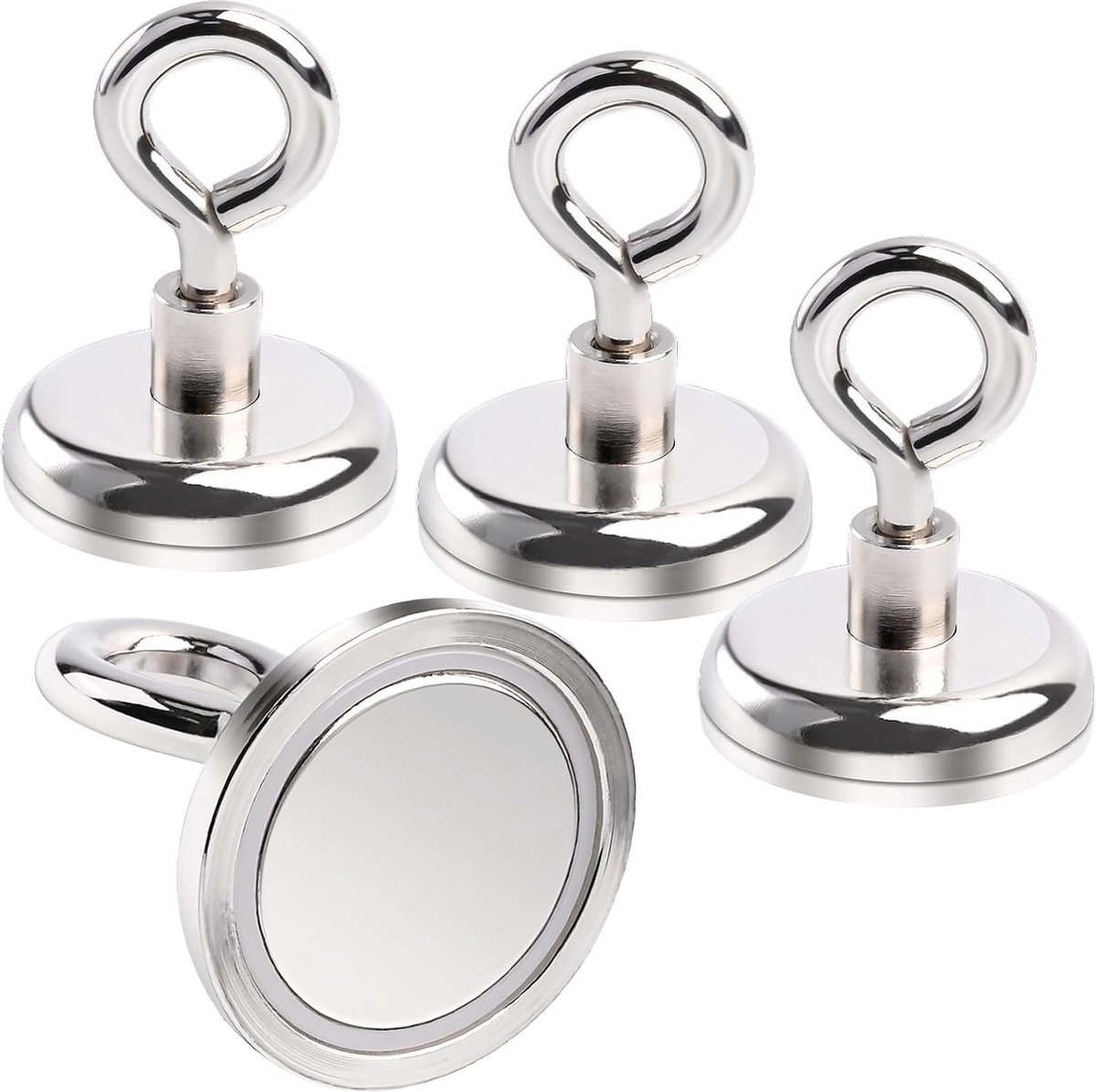 Keukenket 36 mm stuks magneethaken, trekkracht 45 kg neodymium magneethaken, 4 stuks supersterke magneten met haken, magnetische haken, geschikt voor keuken, badkamer, garage, kantoor