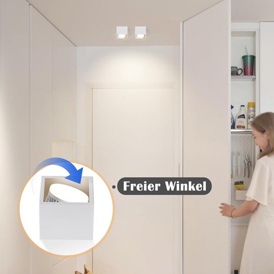 STRÜHM Manam Opbouwspot - 4 spots - Wit - Voor woonkamer & plafond opbouw plafond